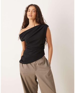 Gina Tricot Asymmetric Top - Black