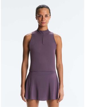 Oysho Sleeveless Half-Zip T-Shirt - Purple