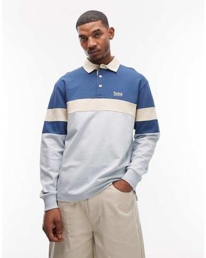 Parlez Plaza Striped Rugby Shirt - Blue