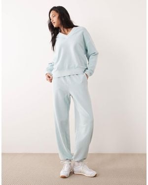 ARKET Co-ord Pure Cotton Adjustable Wide Leg joggers - Blue