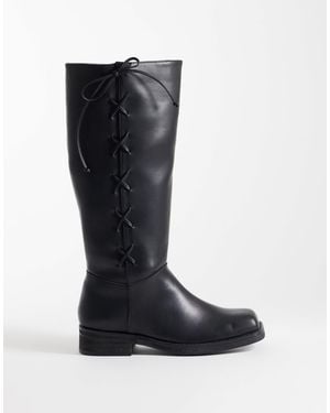 Public Desire – saffron – kniehohe stiefel - Schwarz