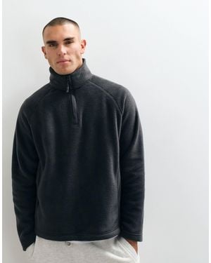 ASOS Polaire coupe relax à quart - Bleu