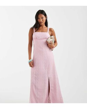 Vero Moda Broderie Cami Maxi Dress - Pink