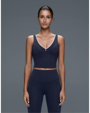 Oysho Comfortlux V-Neck Strappy Tank Top - Blue