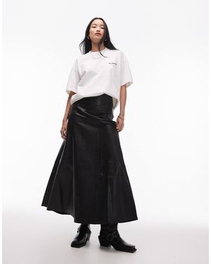 AllSaints Gia Leather Maxi Skirt - White