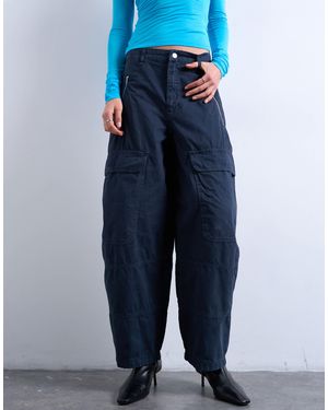 TOPSHOP Balloon Cargo Trouser With Zip And Pocket Details - Blue
