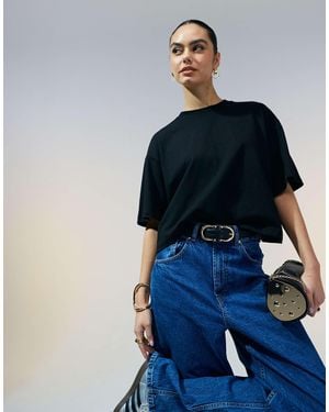 ASOS Boxy Cropped T-shirt - Black