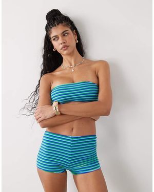 Reclaimed Vintage Mini Short Bikini Bottom - Blue