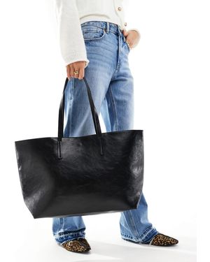 Pull&Bear Cabas oversize en imitation cuir - Bleu