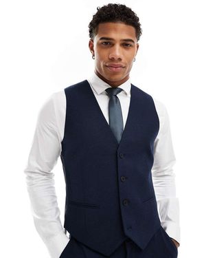 ASOS Gilet Da Abito Slim Fit Microtesturizzato - Blu