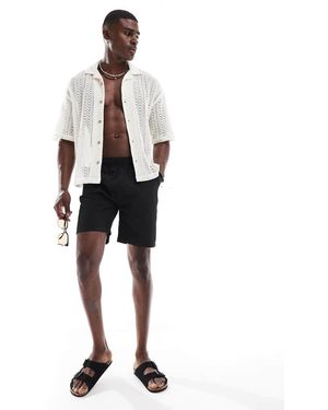 Brave Soul Textured Shorts - Black