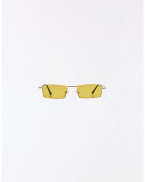 Bershka – rechteckige sonnenbrille - Weiß