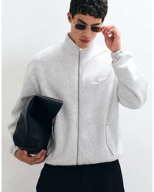 ASOS Giacca Da Tuta Oversized Con Ricamo E Fondo Elasticizzato - Grigio