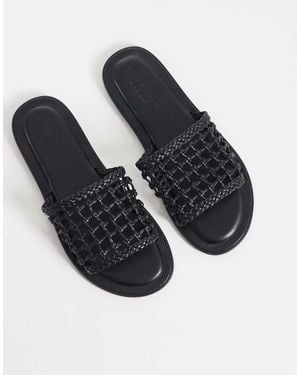 ASOS Fabiola Premium Weave Mule Sandals - Black