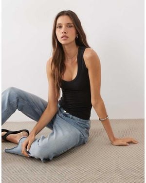 Cotton On Cross Over V Neck Tank - Blue