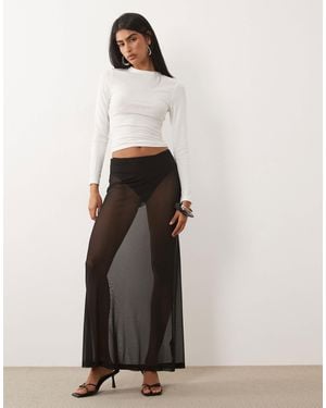 ASOS Sheer Mesh Maxi Skirt - White