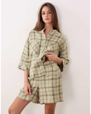 Barbour Orla Linen Tartan Shorts - Natural