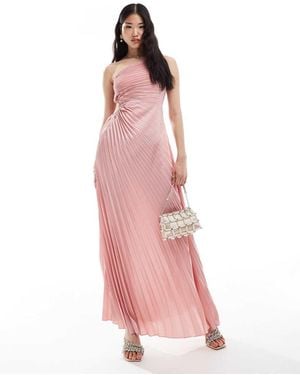 New Look One Shoulder Pleated Midi Dress - Pink