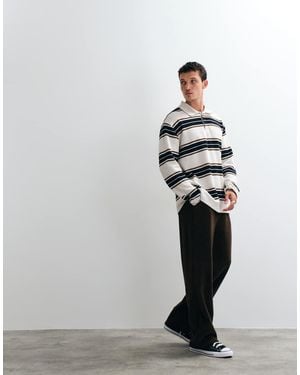 ASOS Joggingbroek Met Wijde Pijpen En Textuur - Wit