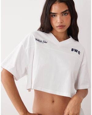 Cotton On Active Cropped Graphic Sporty T-shirt - White