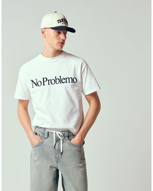 No Problemo 100% Cotton T-shirt With Logo Print - Gray