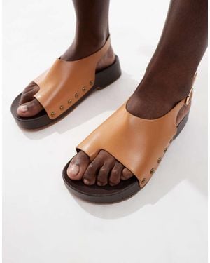 Glamorous Clog Sandals - Brown