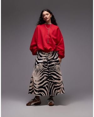 ASOS Circle Maxi Skirt - Red