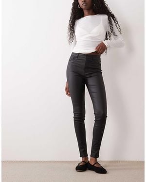Jdy High Waisted Coated Skinny Jeans - Black