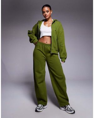 ASOS Joggingbroek Met Wijde Ronde Pijpen En Naaddetails - Groen