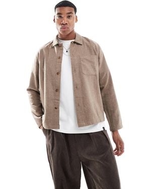 New Look – hemdjacke aus wollmix - Weiß