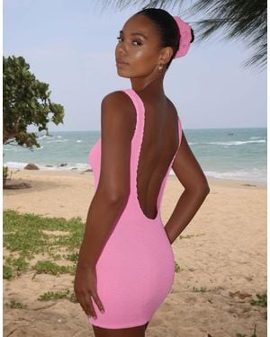 Moda Minx Scrunch Low Back Mini Dress - Pink