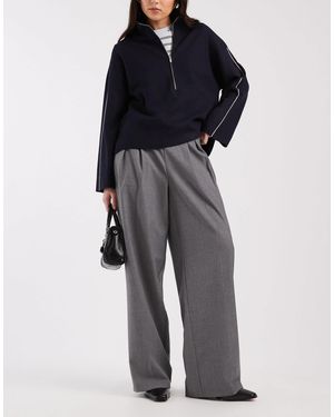 Vero Moda Pleat Front Wide Leg Pants - Blue