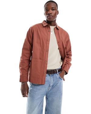 Another Influence Pocket Overshirt - Red