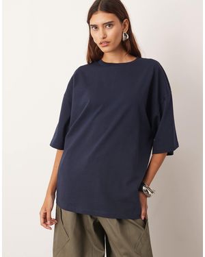 ARRANGE – hochwertiges, schweres oversize-t-shirt - Blau