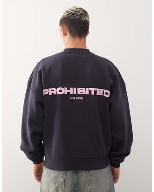 Prohibited Oversized Boxy Fit Logo Jumper - Blue