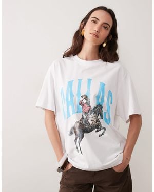 ASOS Oversized T-shirt With Dallas Rodeo Graphic - White