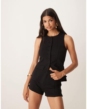 ASOS Co-ord Ponte Seamed Hot Pant Short - Black