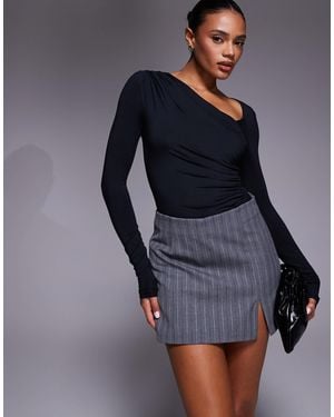 River Island Clean Belted Skort With Split - Blue