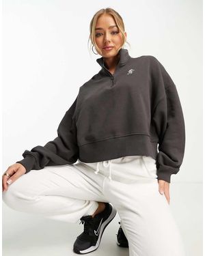 Gym King Fundamental Jersey 1/4 Zip Sweat - Black