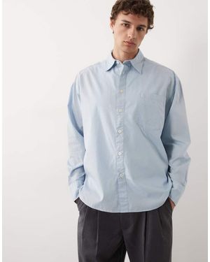 Only & Sons Poplin Cotton Long Sleeve Shirt - Blue