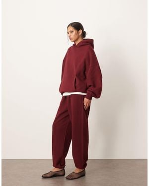ARRANGE Oversized Premium Heavy Weight Cuffed jogger - Red