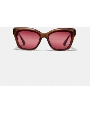 Stradivarius Coloured-lens Square Resin And Crystal Sunglasses - Pink