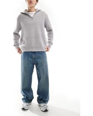Hollister Jean super baggy - moyen délavé - Bleu