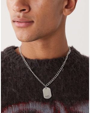 FADED FUTURE Tag Pendant Chain Necklace - Black