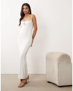 Missy Empire Missy Empire Double Sculpted Slinky Thin Strap Cami Maxi Dress - Natural