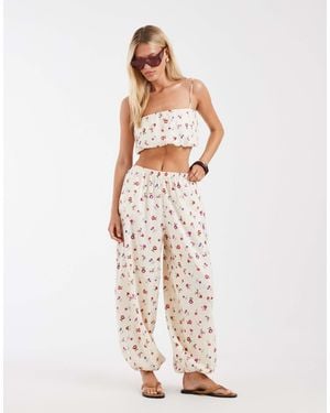 ASOS Linen Blend Balloon Trousers - Multicolour