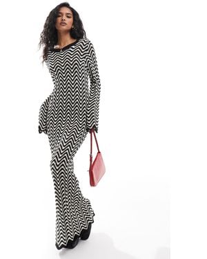Y.A.S Knitted Maxi Dress With Lettuce Edge - Gray