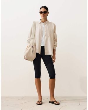 Oysho 100% Linen Relaxed Shirt - Natural