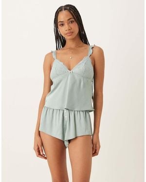 Boux Avenue Lace Cup Cami And Shorts - Blue