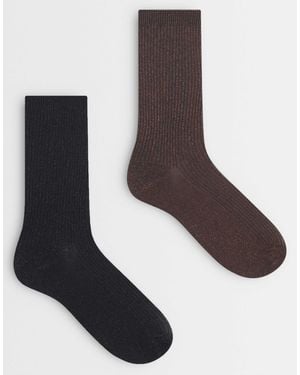 Jdy 2-pack Glitter Socks - Brown